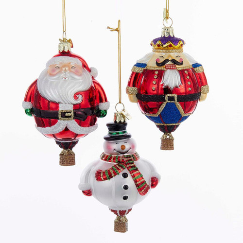 Noble Gems™ Hot Air Balloon Glass Ornaments, 3 Assorted