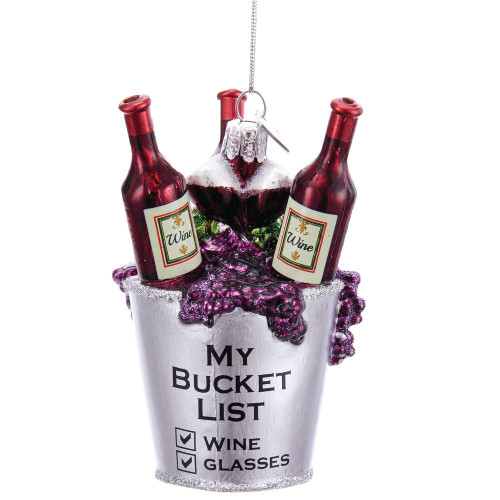 Noble Gems™ Wine Bucket List Glass Ornament