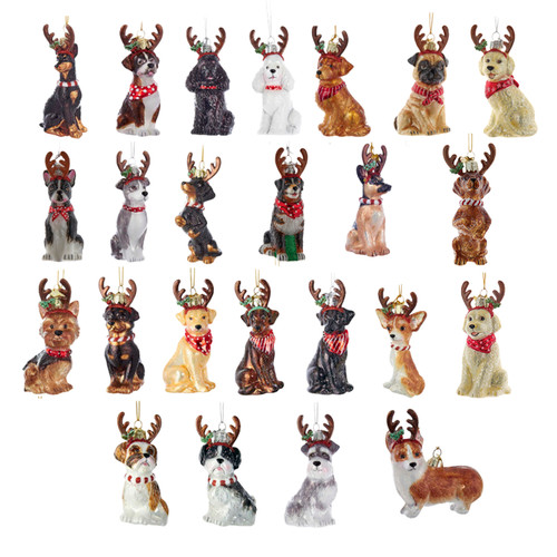 Noble Gems™ Dog With Antlers Glass Ornaments, 27 Assorted
