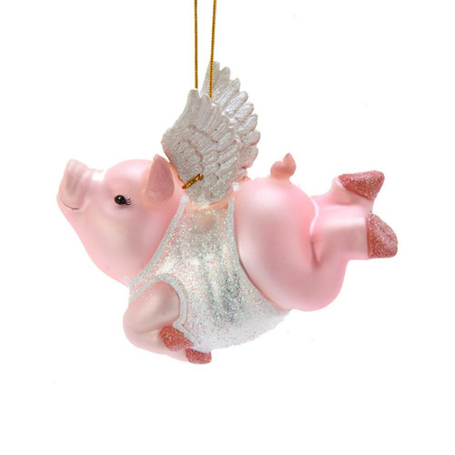 Noble Gems™ Flying Pig Glass Ornament