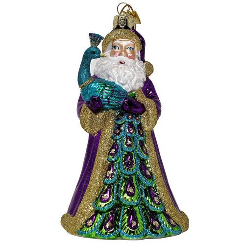Noble Gems™ Peacock Santa Ornament