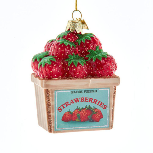 Noble Gems™ Glass Strawberry Box Ornament
