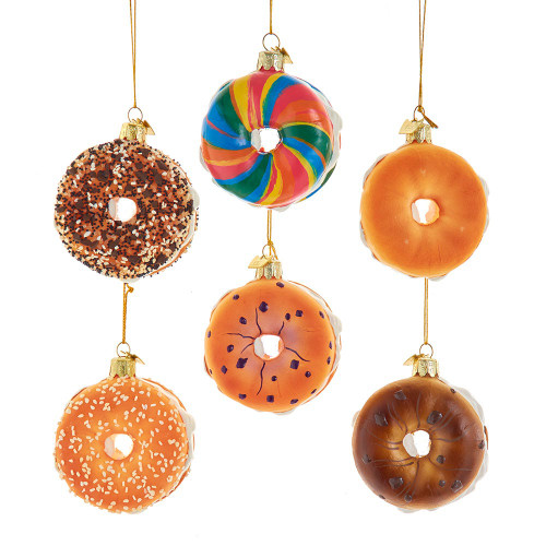 Noble Gems™ Glass Bagel Ornaments, 6 Assorted