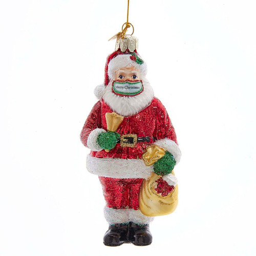 Noble Gems™ Glass Santa With Mask Ornament