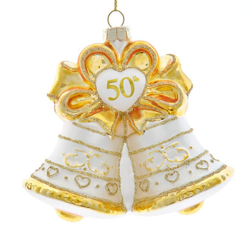 Noble Gems™ Glass “50th Anniversary“ Bell Ornament