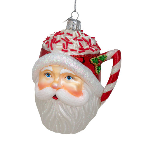 Noble Gems™ Glass Santa Mug Ornament