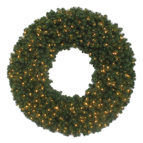 60“ Pre-Lit Warm White LED Commercial Wreath