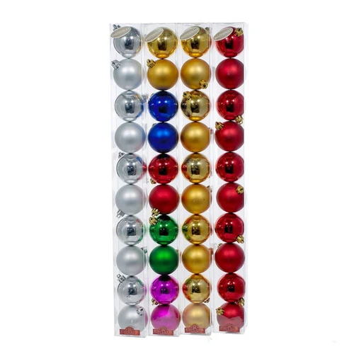 60MM Shatterproof Shiny and Matte Ball Ornaments, 24-Box PDQ