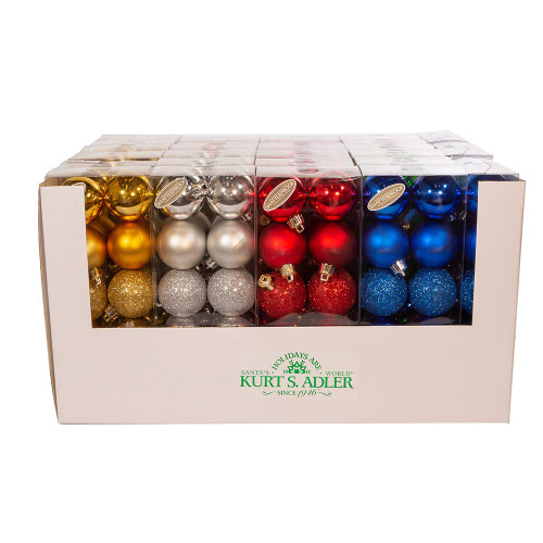 50MM Shatterproof Multicolored Ball Ornaments, 6 Assorted