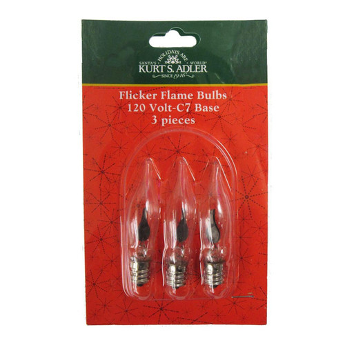 Replacement C7 Flicker Flame Bulbs For UL0702 and UL0740, 3-Piece Box Set