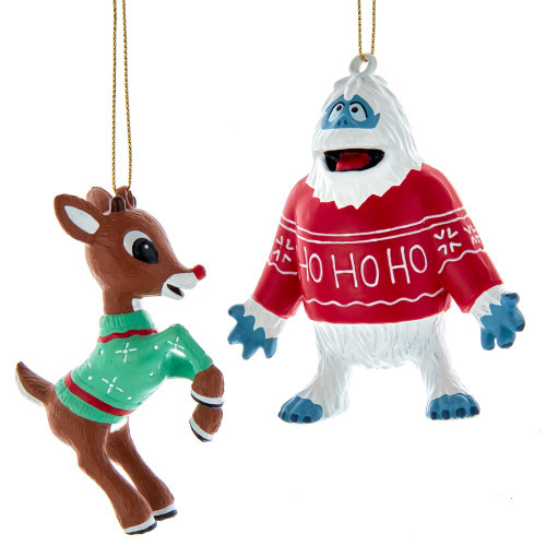 Rudolph The Red Nose Reindeer® Bumble and Rudolph Ugly Sweater Ornaments, 2 Assorted