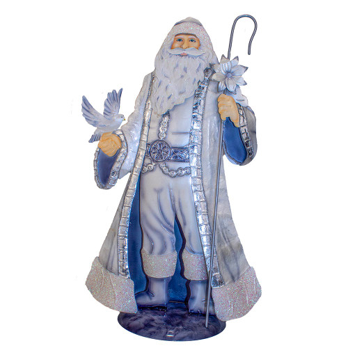 16.5“ Capiz Blue Santa Table Piece