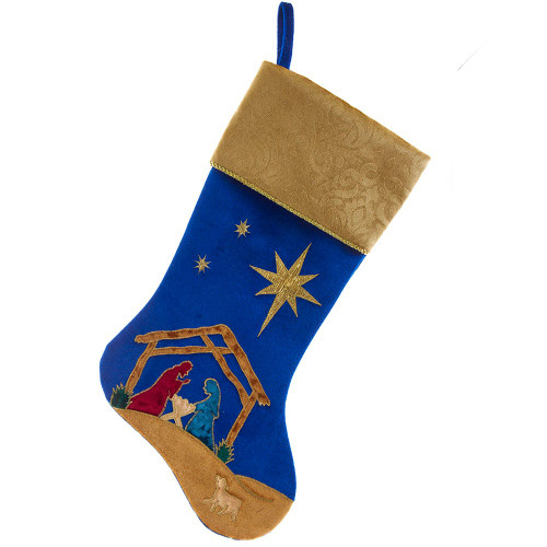 Velvet Nativity Scene Stocking