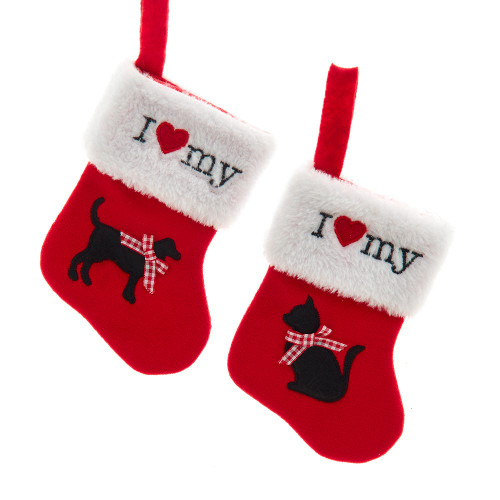 Miniature Velvet Pet Stockings, 2 Assorted