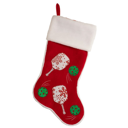 Velvet Pickleball Applique Stocking