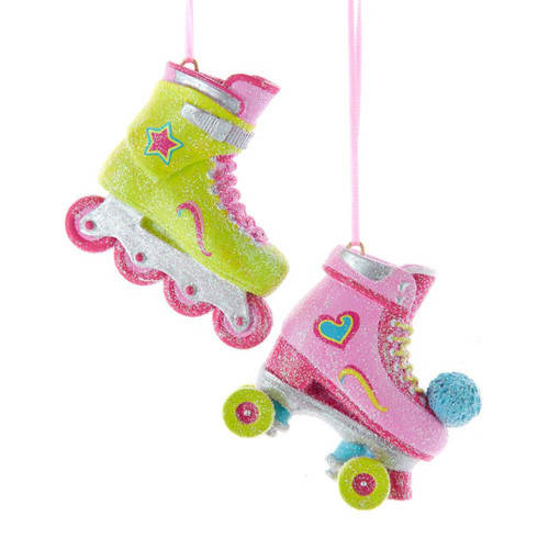Pink & Yellow Skate Ornaments, 2 Assorted