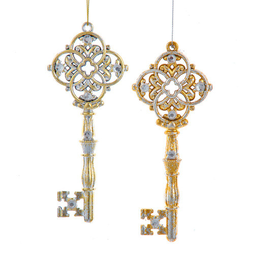 Gold and Silver Ombré Key Ornaments, 2 Assorted