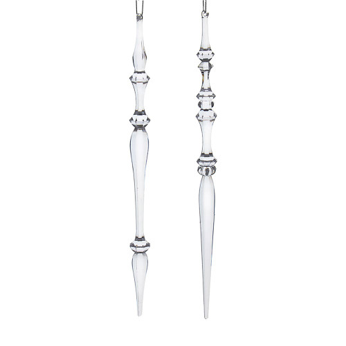 Clear Dimensional Icicle Ornaments, 2 Assorted