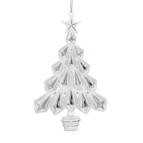 Clear Glittered Christmas Tree Ornament