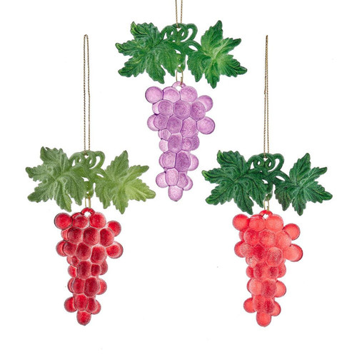 Purple, Red & Burgundy Grape Ornaments, 3 Assorted