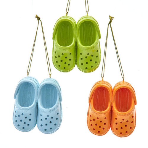 Adult Clog Shoe Ornaments, 3 Assorted