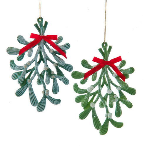 Mistletoe Leaves Ornaments, 2 Assorted