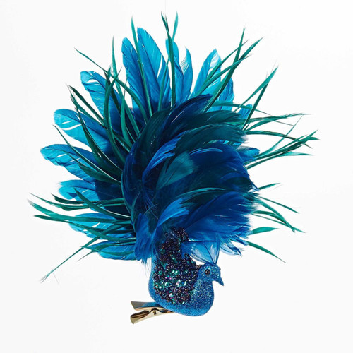 Peacock With Glitter Ornament