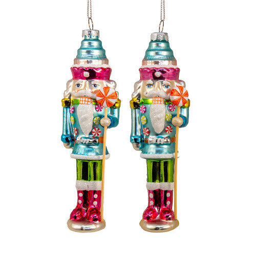 6“ Glass Nutcracker Ornaments, 2 Assorted
