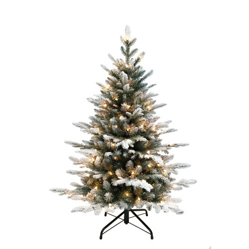 4' Pre-Lit Clear Incandescent Frosted Pine Tree