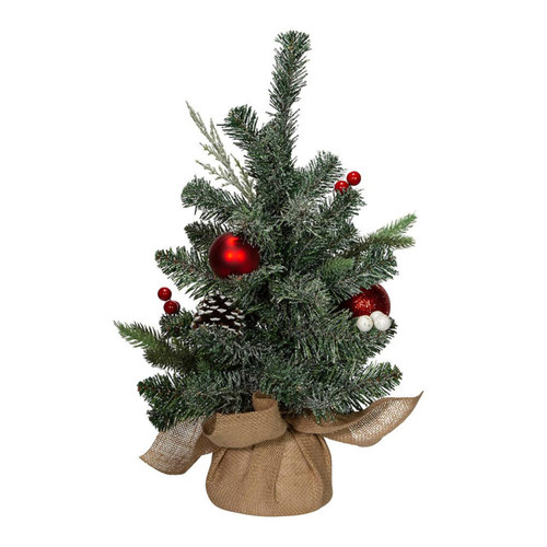 18“ Un-Lit Decorated Tree In Burlap Base