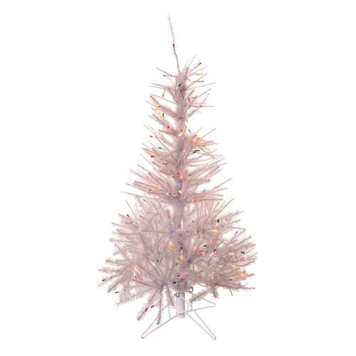 4.5' Pre-Lit Multicolored Incandescent Glisten Pine Tree