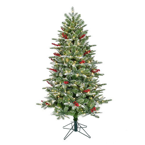 5' Pre-Lit Instant Connect Dual-Color LED Flocked Breckenridge Tree