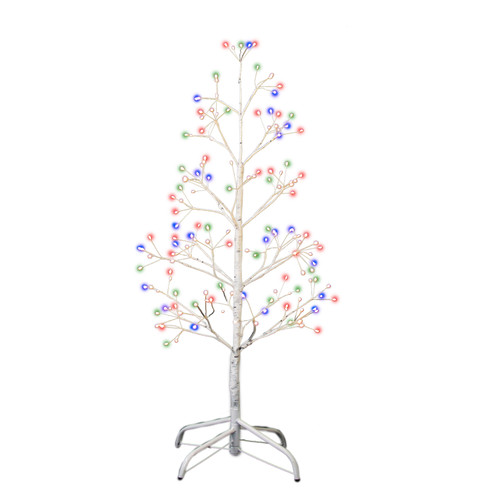 3' Pre-Lit Multicolored Fairy LED White Birch Twig Tree