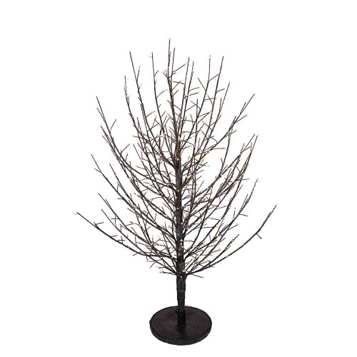 3' Pre-Lit Warm White Fairy Cluster LED  Dark Brown Twig Tree
