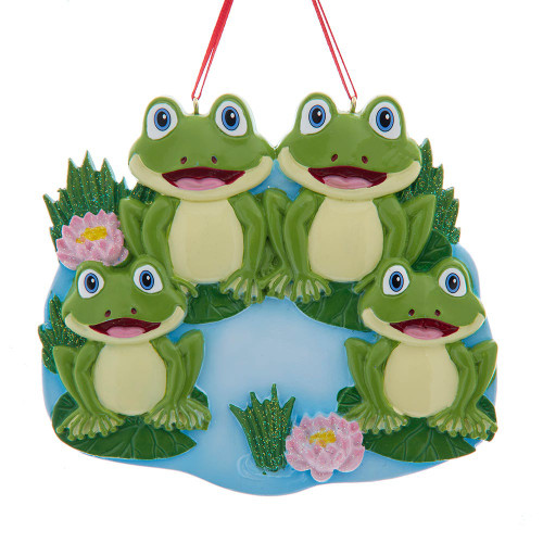 Frog Family of 4 Ornament For Personalization