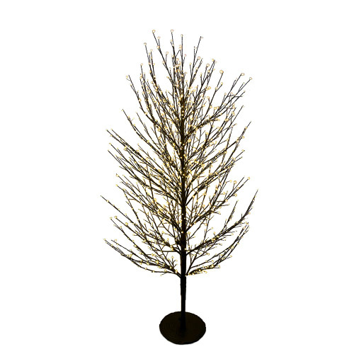 5' Pre-Lit Warm White Fairy Cluster LED Dark Brown Twig Tree