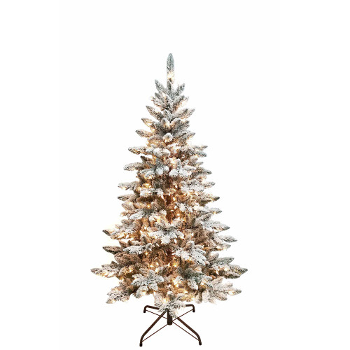 5' Pre-Lit Clear Incandescent Snow Pine Tree