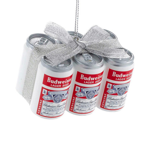 Budweiser® Vintage Can 6-Pack With Bow Ornament
