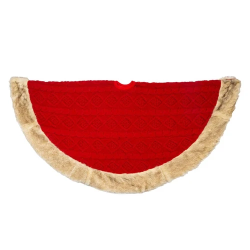 48“ Red Cable Knit Tree Skirt