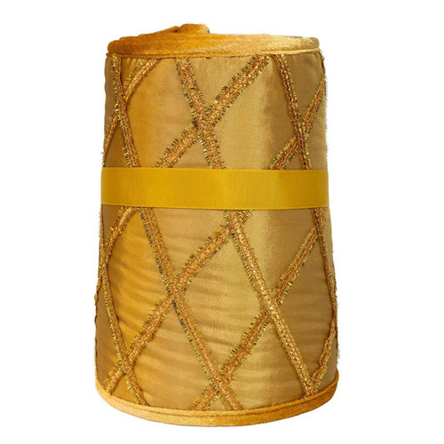 24“ Embroidered Gold Satin Tree Collar