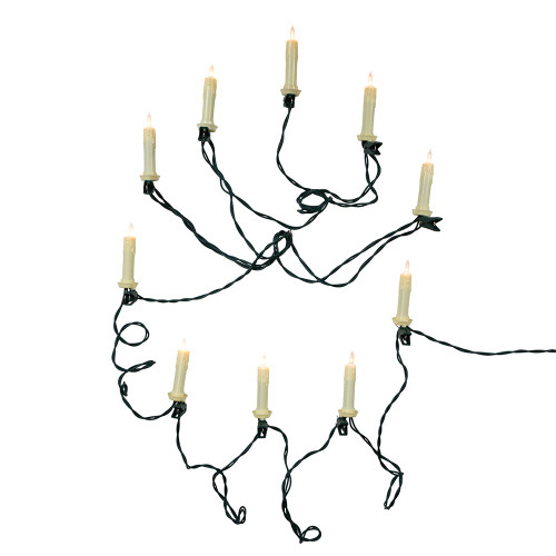 9' UL 10L White Candle Clip-On Light Set