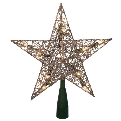 9“ UL 10-Light Silver Wire Star Treetop