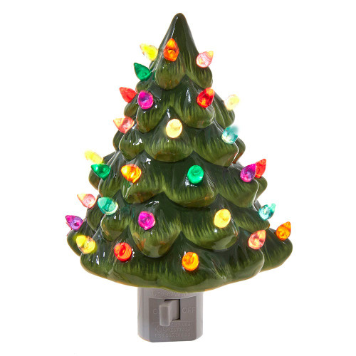 6“ Ceramic Green Tree Night Light