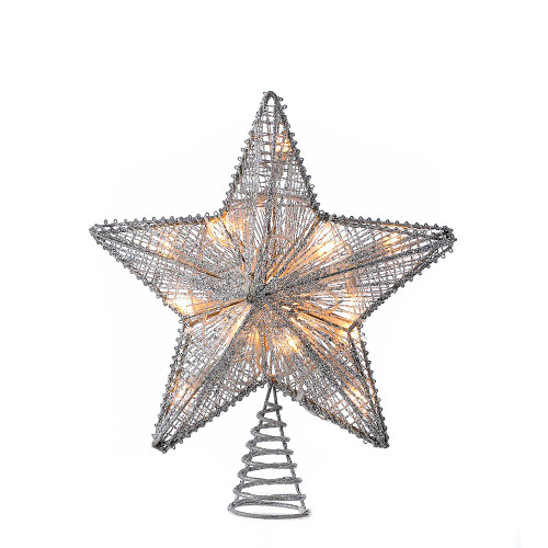10“ UL 20-Light Silver Star Treetop