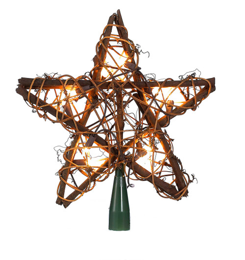 27.7“ UL 10-Light Rattan Natural Star Treetop