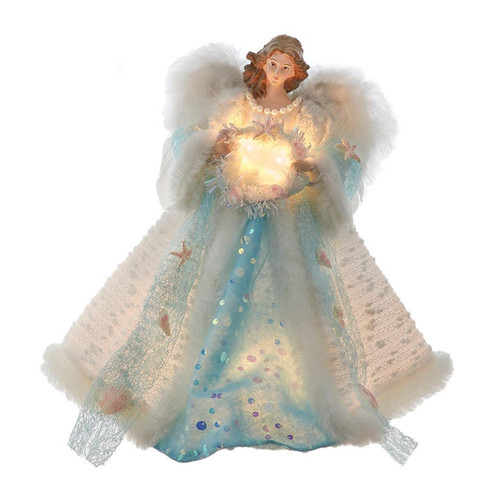 14“ UL 10-Light Coastal Beach Angel Treetop