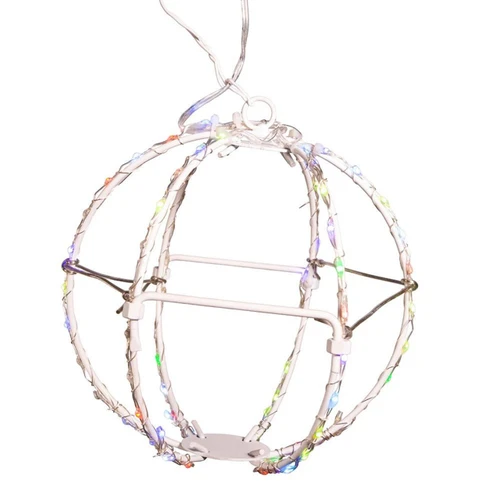 6“ 90-Light RGB Color Changing LED Foldable White Painted Metal Sphere