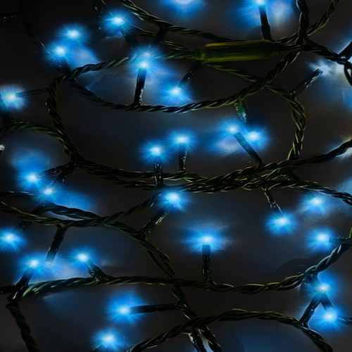 16.5' UL 100L Blue LED Green Wire Jingle Bright™ Light Set