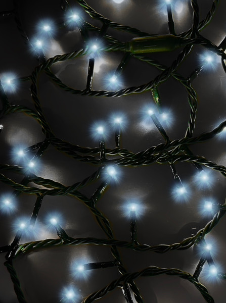 16.5' UL 100L Cool White LED Green Wire Jingle Bright™ Light Set