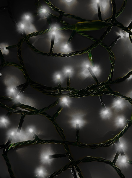 16.5' UL 100L Pure White LED Green Wire Jingle Bright™ Light Set